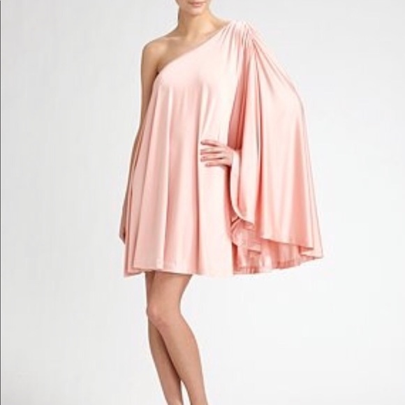 halston one shoulder dress